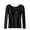 Black, variant on oqasdz Womens Thermal Underwear Seamless Velvet with Built In Bra Pad and Self Heating Solid Color Warm Long Sleeve Spring Fall Versatile Dailywear