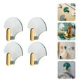 thumbnail image 1 of 4Pcs Hanging Hooks Wall Mounted Punch Free Traceless Adhesive Fan Shape Creative Seamless Sticky Hooks for Home, 1 of 8