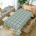 thumbnail image 5 of Nanqianyi Teal Green Grid Print Rectangle Tablecloth,70x60 Inch,Waterproof Oilproof Machine Washable Table Cover, 5 of 6