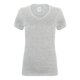 thumbnail image 1 of Skinni Fit- Camiseta de manga corta elástica, suave y concuello el forma de V para mujer (Gris), 1 of 2