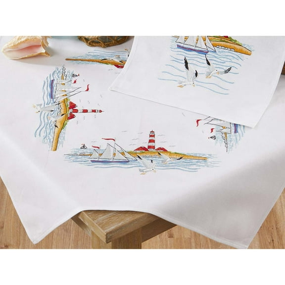 Herrschners® Coastline Table Topper Stamped Embroidery Kit