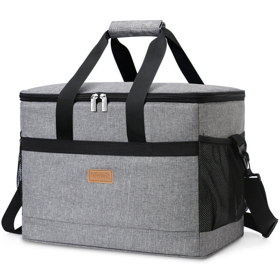 Lifewit Cooler Bag 30L Collapsible and Insulated Large Lunch Bag Leakproof Soft Cooler Portable Tote for Camping/BBQ/Family Outdoor Activities, Gray