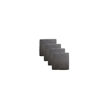 Twine Square Slate Coasters for Drinks, Beer, Cup Coasters, Set of 4, Black