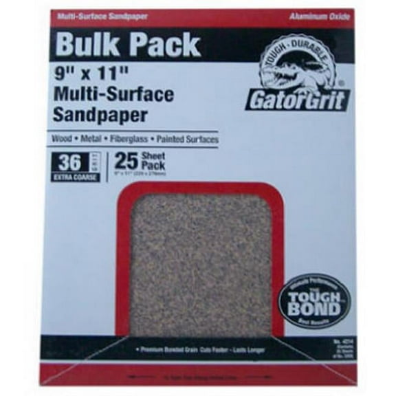 Ali Industries 4214 9 x 11 in. Extra Coarse 36 Grit General Purpose Sandpaper, 25 Count