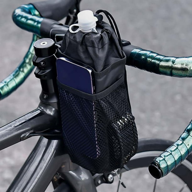 Water Bottle Bag Handlebar Mounted Water Bottle Holder Bike Handlebar Stem Bag for Motorbike Camping Outdoor Sports