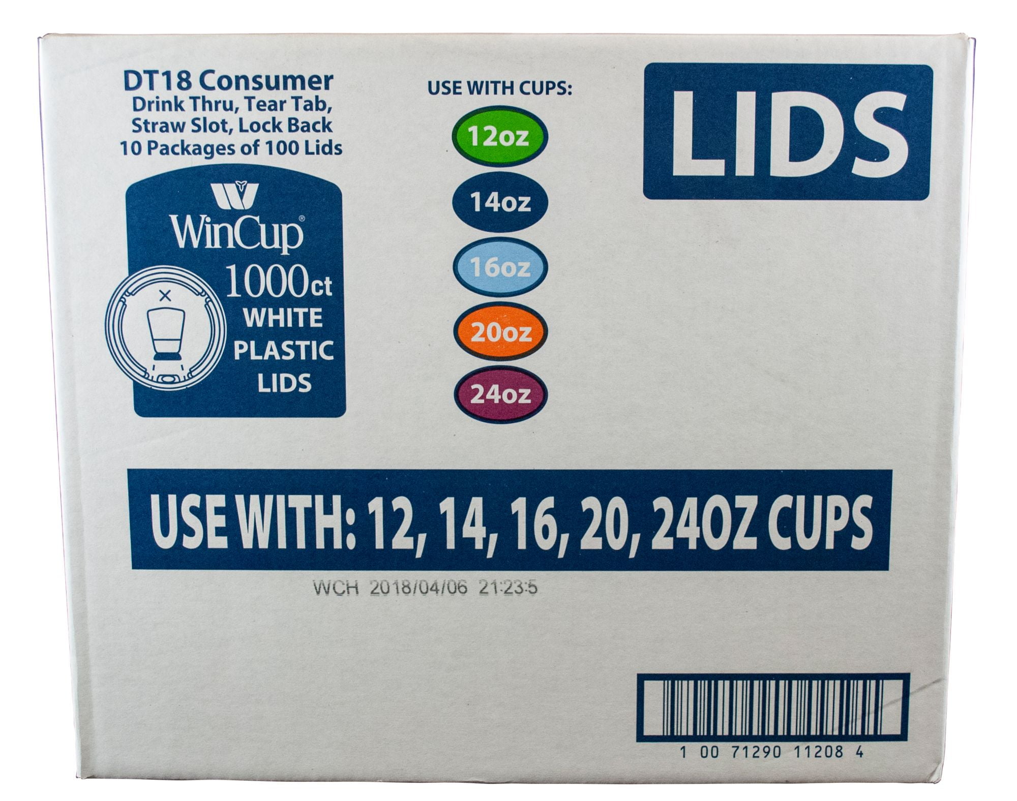 WinCup Plastic Cup Lids, 10 pk./100 ct. White