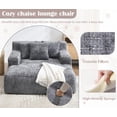thumbnail image 3 of Chaise Lounge Chair Indoor, Oversized Boneless Sleeper Sofa Bed with 3 Pillows and Storage Pockets,Comfy Chenille Cloud Couch,Modern Deep Seat Reading Chair for Living Room, 3 of 7