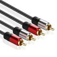 thumbnail image 2 of Premium 2RCA Stereo Cable with Left and Right Audio 2-Male to 2-Male RCA Audio Cable (6 Feet) - Bi-Directional RCA to RCA Gold-Plated Connectors Plug Wire Cord, 2 of 4