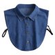 thumbnail image 1 of Cuello falso de mezclilla con solapa para mujer, fácil de abotonar, para camisas, suéteres, vestidos, chaquetas, accesorios de capas, 1 of 8