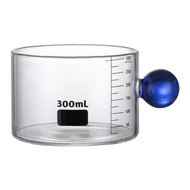 Tazas medidoras de estilo nórdico Taza de vidrio Espresso Jarra de vidrio 300 ml Tazas medidoras Azul