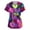 Purple Pink #041, variant on Valentine Day Scrub Tops for Woman V Neck Short Sleeve Medical Nursing Top Love Heart Print Cute Plus Size Scrubs with Pockets Hot Pink L