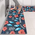 thumbnail image 2 of Kitchen Rugs Sets Of 2,Pioneer Flower Floral Print Pattern Anti Fatigue Kitchen Mat Rugs Non Slip Washable,Decorative Kitchen Floor Mats for Kitchen,Sink,Laundry,17"X47", 2 of 5