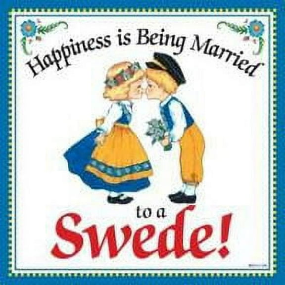 Oktoberfest Haus Multicolor Ceramic Swedish Souvenirs Magnet Tile Happiness Married Swede for Home Decor and Fridge Refrigerator Magnet