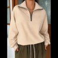 thumbnail image 4 of Sudaderas de Gran Tamaño para Mujer, Suéteres de Otoño, Sudaderas con Capucha de Moda, Suéter con Media Cremallera, Ropa de Larga. Amarillo L, 4 of 5