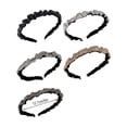 thumbnail image 3 of Qarigey Diademas con diamantes de imitación ajustables, plisadas gruesas, accesorios de moda para el cabello, aros, diademas, tocados para mujeres y Ropa, zapatos y accesorios Miscelánea Blanco Qarigey AP010737-02, 3 of 6