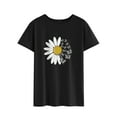 thumbnail image 4 of Xuanfei Women Butterflies Daisy Graphic Print Round Neck Short Sleeve T-Shirt, 4 of 7