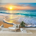 thumbnail image 7 of Wallpaper Beach Sea Nature Landscape Waves Sunset Sky Ocean Photorealistic Peel and Stick Wall Murals 100"H x 144"W Removable PVC Wall Paper Self-Adhesive Wall Decor for Bedroom Living Room, 7 of 7