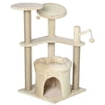 thumbnail image 1 of PawHut Cat Tree Tower Kitten Multi-Level House with Condo Bed Scratching Post Pad Perch Ball Toy 19x19x34.25 Inches, Beige, 1 of 10