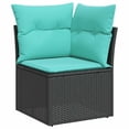 thumbnail image 2 of vidaXL 6 Piece Garden Sofa Set with Cushions Black Poly Rattan, 2 of 5