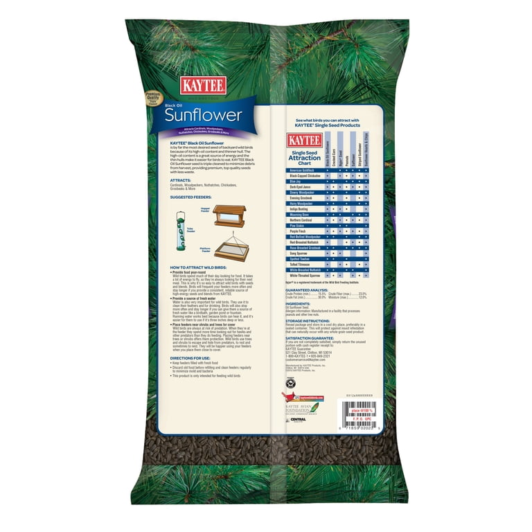 Kaytee Black Oil Sunflower Wild Bird Food, 5 Lb photo 2