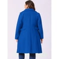 thumbnail image 4 of DARING DIVA Women's Plus Size Long Sleeve Utility Overcoat 1X Royal Blue, 4 of 6