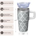 thumbnail image 3 of 20oz Double Wall Textured Handle Tumbler, Stainless Steel Insulated Travel Coffee Mug, Geometric Pattern Leak Proof Design, 3 of 5
