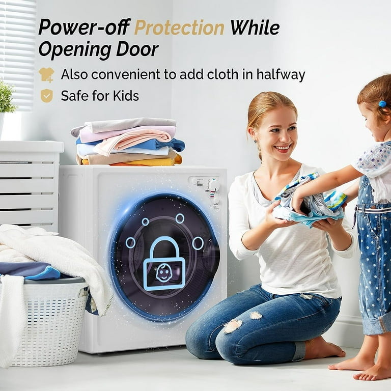 ZXCVBNAS Compact Dryer, 220v Electric Portable Clothes Dryer with 3  Automatic Working Mode for Small Living Spaces, Apartment Houses, dorms, RVs