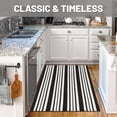 thumbnail image 6 of iOhouze Outdoor Rugs Black and White Cotton Striped Area Rug 3x5 ft Washable Indoor Outdoor Washable Floor Layered Door Mat Carpet Rug, 6 of 7