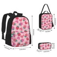 thumbnail image 2 of Disketp Haear Strawberry Large Capacity Backpack Lunch Bag Pencil Case Combination 3 Piece Set for Student, 2 of 7
