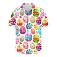 thumbnail image 5 of Idoravan Easter Shirts for Men Button Down Print T-Shirt Fashionable Men's Spring And Summer Printed Short Sleeved Lapel Shirt Top, 5 of 5