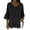 #0366-Black, variant on Womens V-Neck Bell Sleeve Blouse Button Detail Side Slit Casual Loose Fit Tunic Top