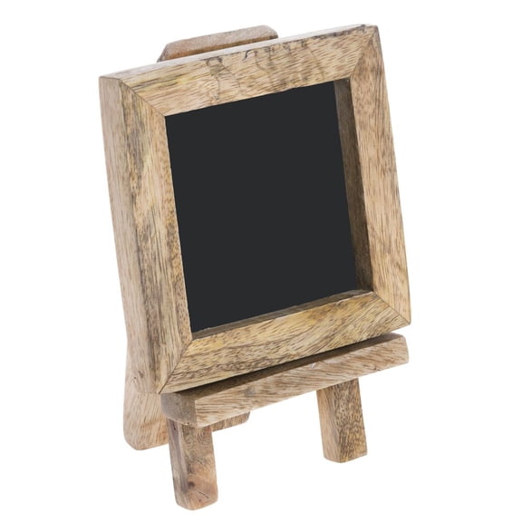 HUBERT® Chalkboard Sign with Easel Natural Mango Wood - 4 1/4"L x 3 1/2"W x 6"H