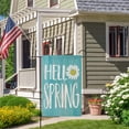 thumbnail image 5 of Hello Spring Daisy Flower Small Decorative Garden Flag, Teal Farmhouse Yard Lawn Outside Decor, Seasonal Rustic Burlap Outdoor Home Decoration Double Sided 12.5 x 18, 5 of 6