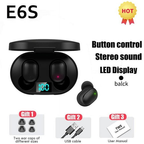 E6s Tws Bluetooth 5.0 Headphones True Wireless Earbuds In Ear Handsfree Stereo Earphones Sports Waterproof Headset With Mic - Earphones & Headphones