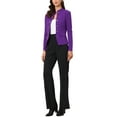 thumbnail image 2 of INSPIRE CHIC Open Front Blazers for Women's Casual Long Sleeves Buttons Office Suit Jacket M Dark Purple, 2 of 6