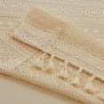thumbnail image 4 of DizeyBoyo Boho Crochet Valance for Window Beige Kitchen Curtain Valances with Tassels Hallow Knitted Lace Sheer Short Farmhouse Cafe Curtains, 2 Panel, 4 of 7