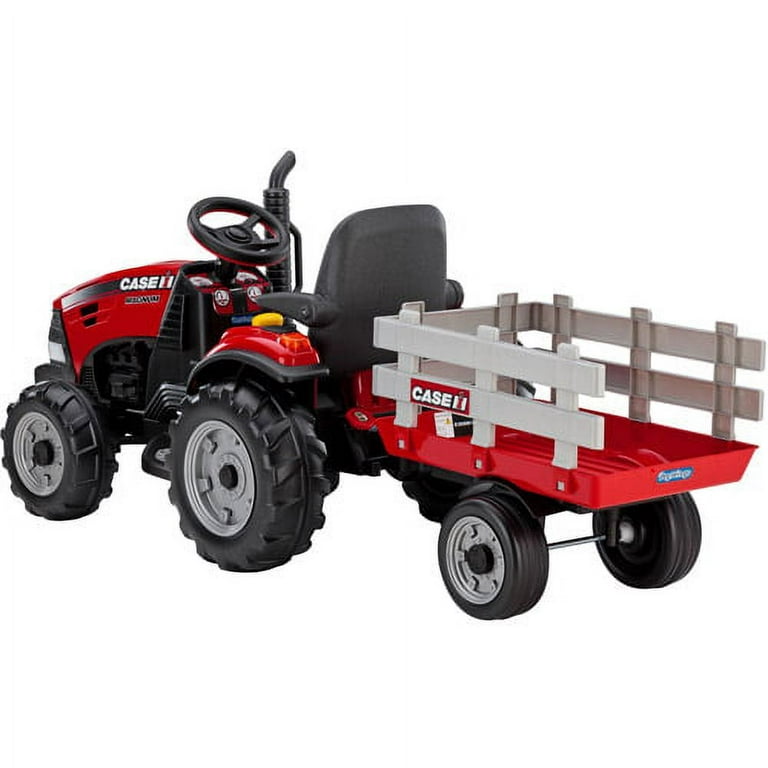 Peg Perego Case IH Magnum Tractor and Trailer 12-Volt Battery-Powered  Ride-On 