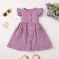 thumbnail image 4 of HCNTES Toddler Girl Dress Kids Short Sleeve Ruffle Dresses for Girls Summer Outfits Beach Sundress for Kids Girls 2t 3t 4t 5t 6t 7t 8t 9t(6-7 Years,D01-Purple), 4 of 9