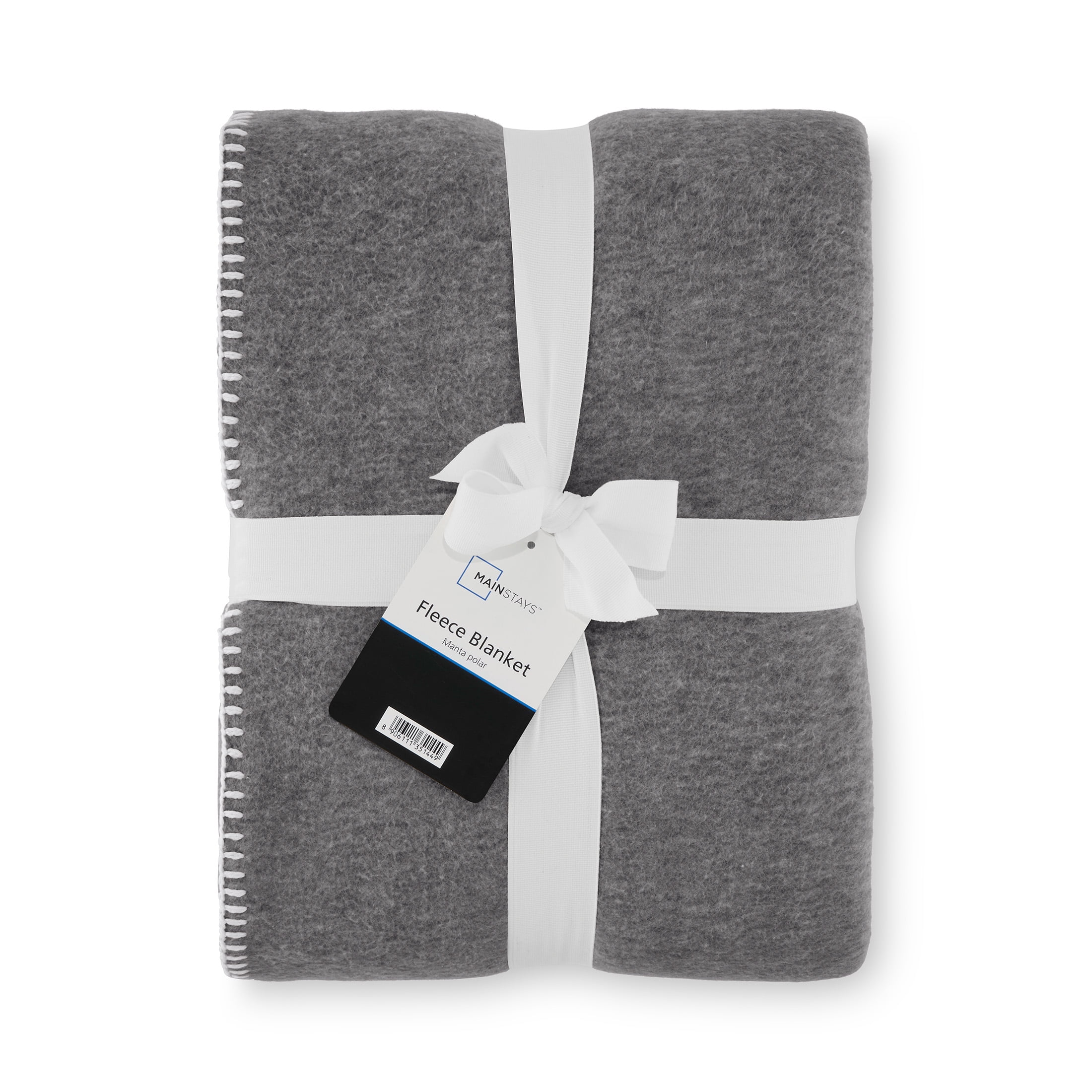 Mainstays Grey Stone Fleece Bed Blanket, King, 2 Pieces