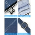 thumbnail image 4 of Gustave Women Denim Crossbody Handbag Purse Kiss Lock Vintage Clutch Evening Bag Top Handle Shoulder Satchel Bags, Blue, 4 of 9