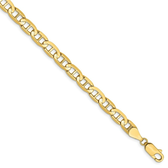 14k 5.25mm Concave Anchor Chain in 14k Yellow Gold