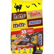 M&M's, Snickers & Twix Variety Pack Halloween Chocolate Candy Bars, 31.18oz/55 Piece Bag