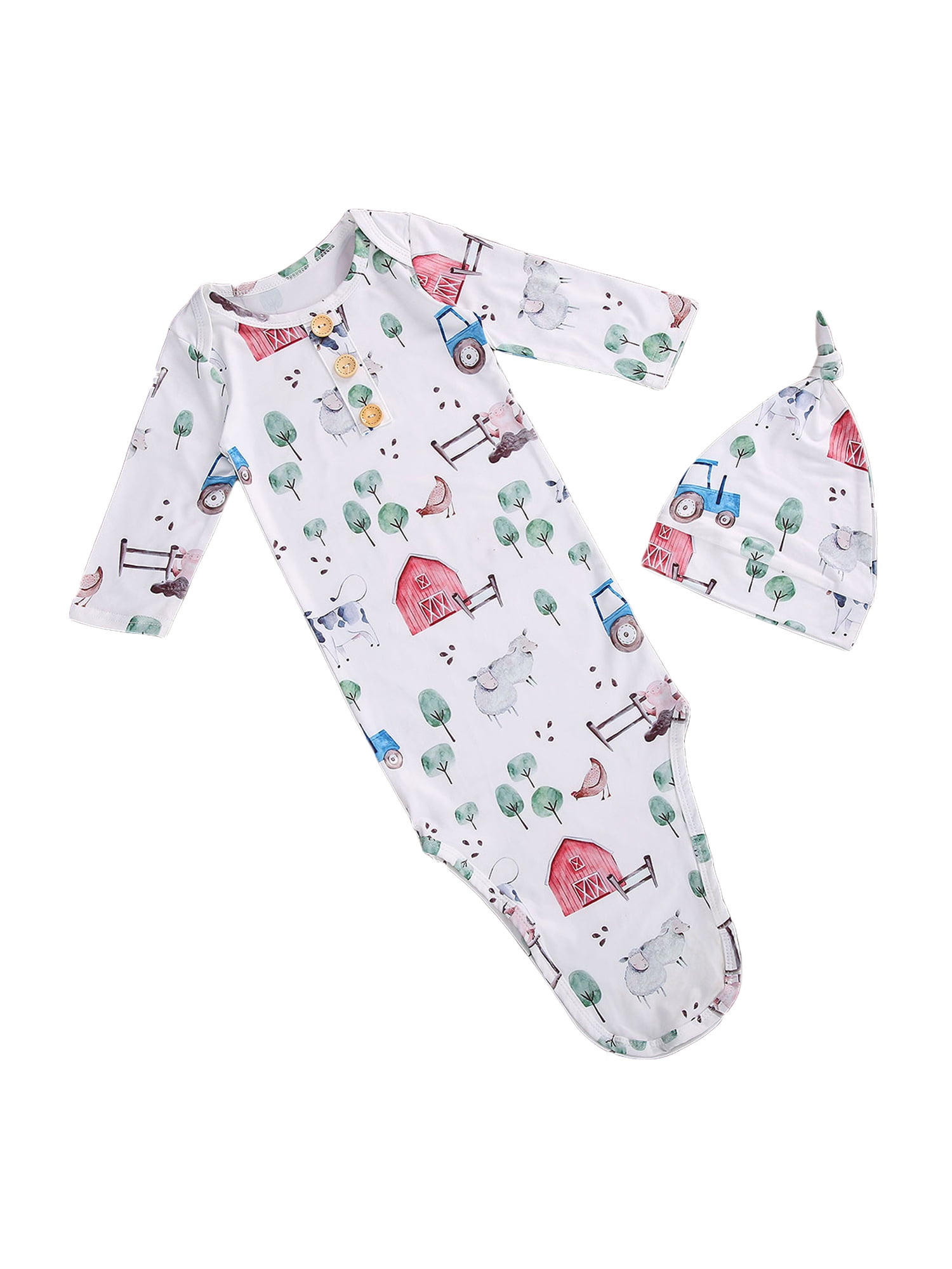 Newborn Infant Baby Girl Boy Gowns Sleeping Bag Pajamas Coming Home Outfits Swaddle Blanket Cotton Nightgown Sleepwear