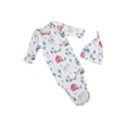 thumbnail image 2 of ITFABS Ensemble de 2 Sacs de Couchage pour Bébé, Poche de Sommeil à Imprimé Floral et Dessin Animé, Bonnet Rond, 2 of 7