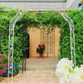 thumbnail image 3 of Outdoor Garden Arch Metal Garden Arch W74.4'' x H98.4'' Garden Arbor Trellis Climbing Plants Support Rose Arch Outdoor Arch Cream White,Garden Trellis, 3 of 15