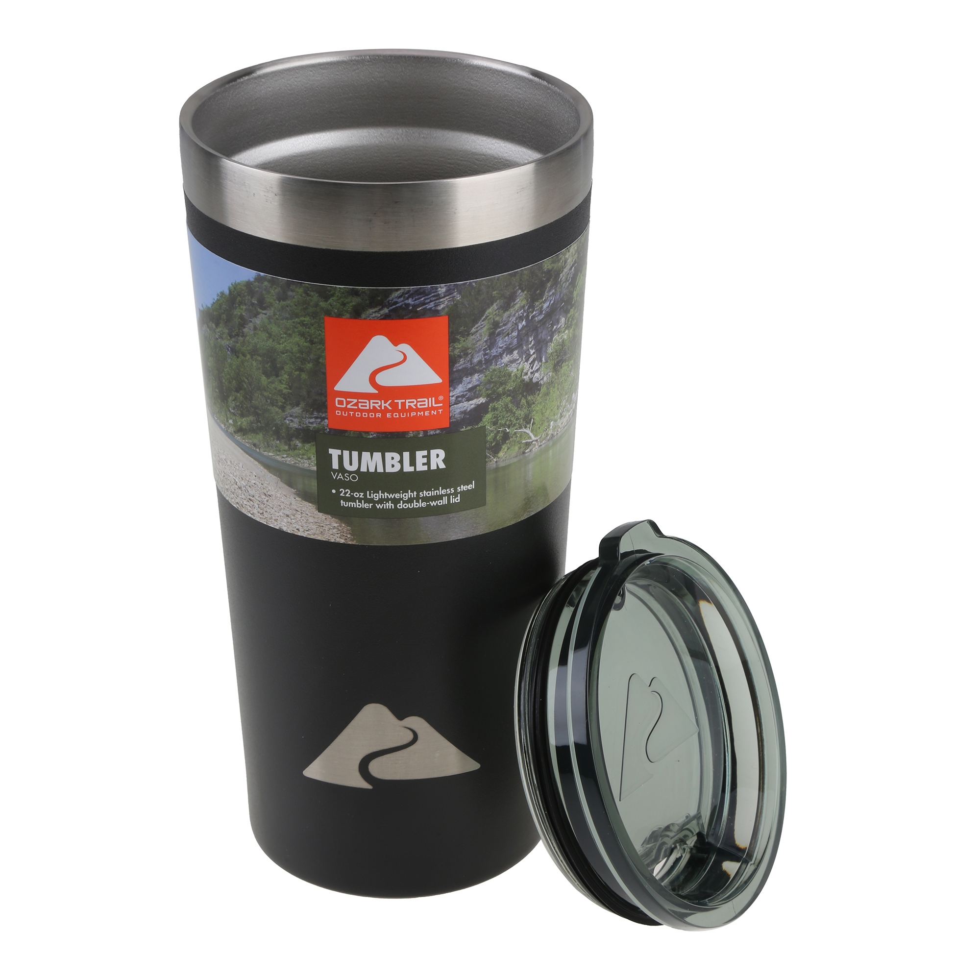 Ozark Trail Double Wall Vacuum Sealed Stainless Steel Tumbler 22 Ounce, Black - image 3 of 10