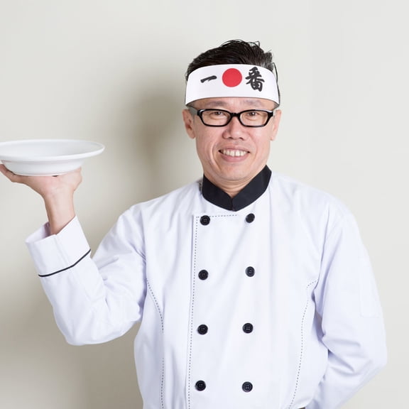 BESTYASH White Cotton Japanese Headband Breathable Chef Accessory Sweat Absorbing for Cooking Sports