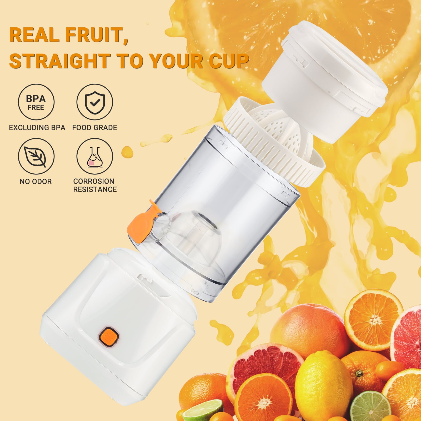 Inkbird Wireless Portable Citrus Juicer One - Button Freshness for Any Place  for lemons, limes, oranges, grapefruits, and other organic citrus fruits.