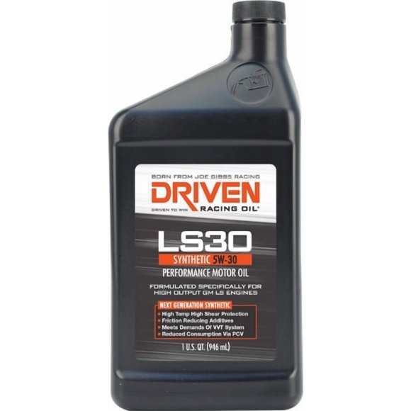 Driven Racing Oil Joe Gibbs Oil 02906 LS30; SAE 5W-30; Synthetic; 1 Quart Bottle; Single; Street Performance Oil