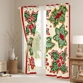 thumbnail image 3 of Manfei Christmas Berry Blackout Curtains,Retro Leaves Curtains Pack of 2 (38x45 Each),Green Red Beige Window Curtains For Girls Boys Kids,Luxury Bedroom Decor, 3 of 6